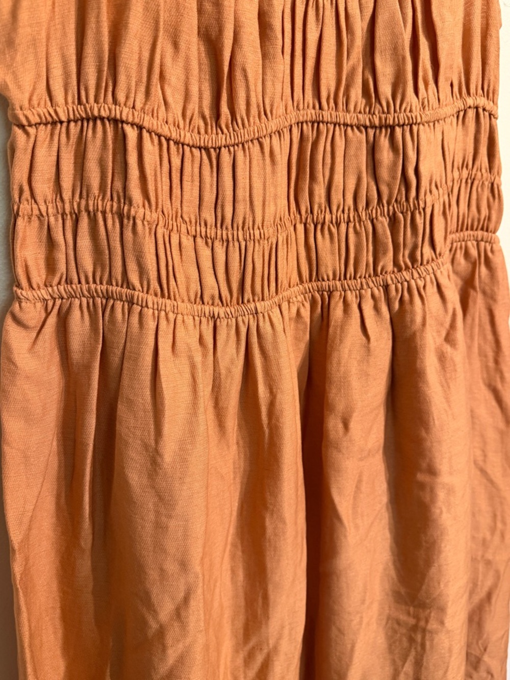 Blu Pepper Ruffled Smocked Maxi Dress - Muted Orange - Picture 5 of 8